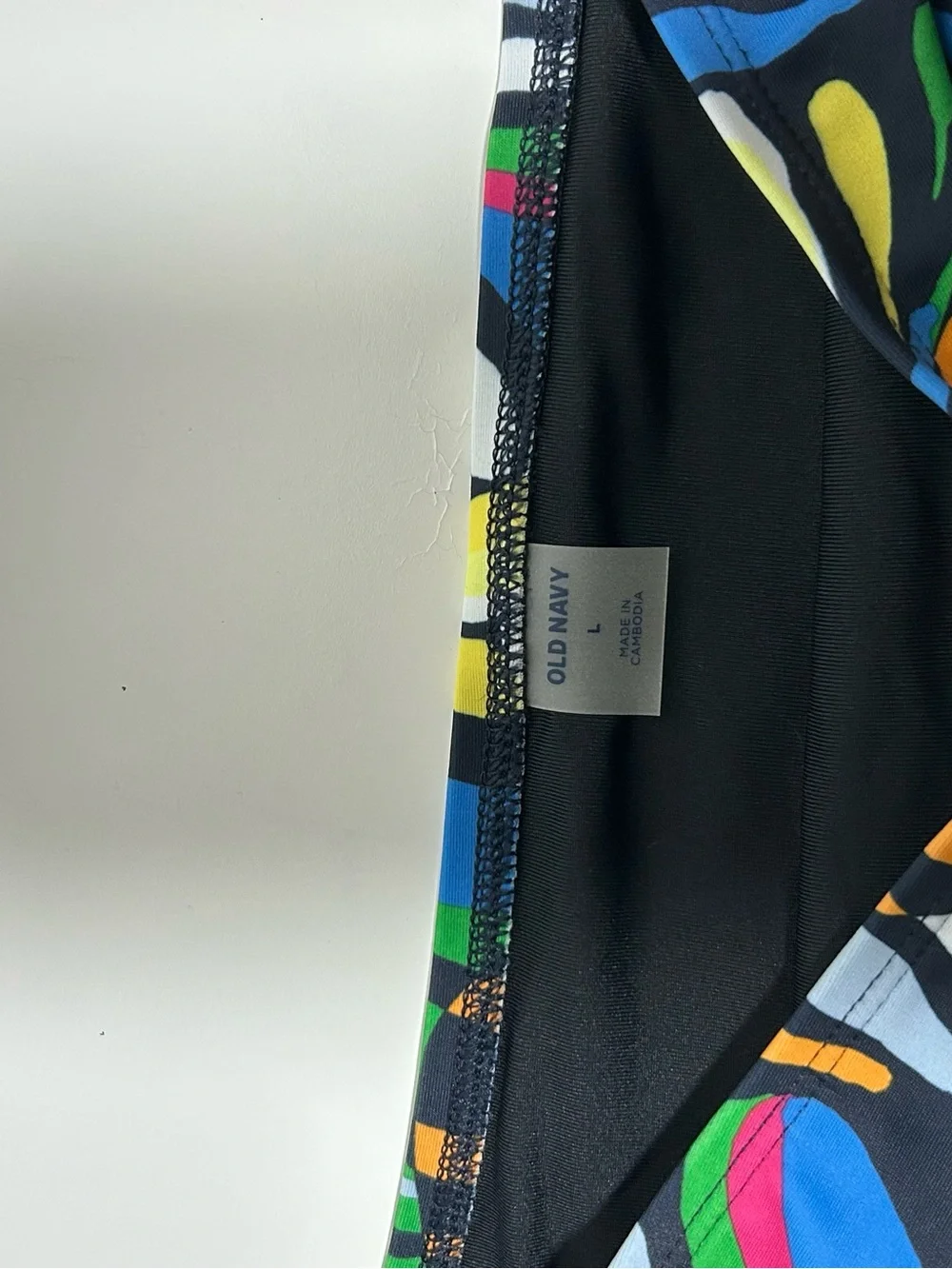 Old Navy Multicolor Abstract Zebra Print Bikini Top and Bottoms